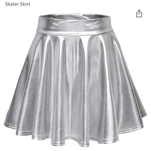 Women’s Shiny Metallic Skater Skirt